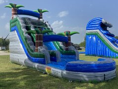 18 ft Tropical Blue Rock Climb Wet or Dry Slide