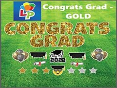 Congrats Grad (Gold) - Yard Card Greeting Congrats Grad (Gold) - Yard Card Greeting