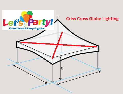 20x20 Tent Lighting - Criss Cross 