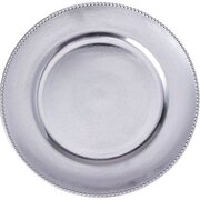 13' Silver Plastic Charger Plate