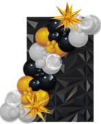 3D Black Backdrop -w/Balloon Garland