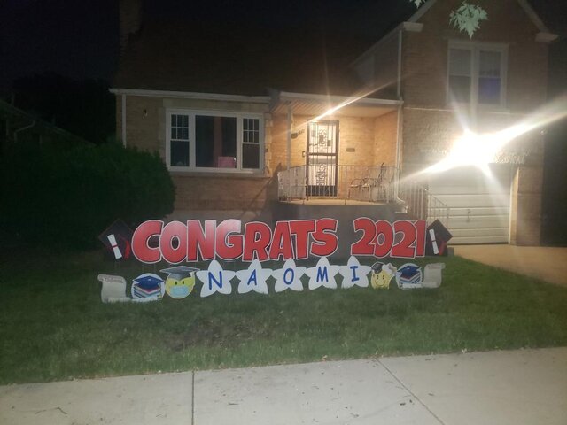 CONGRATS (Year) Red Lawn Letters (s)