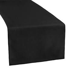 Black Polyester Table Runner Black Polyester Table Runner