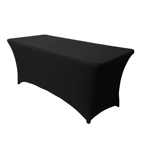Black Spandex 8' Rectangular Table Cover Black Spandex 8' Rectangular Table Cover