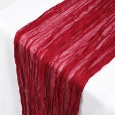 Burgundy Gauze Cheesecloth Table Runner Burgundy Gauze Cheesecloth Table Runner