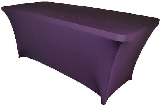 Eggplant Spandex 6' Rectangular Table Cover Eggplant Spandex 6' Rectangular Table Cover