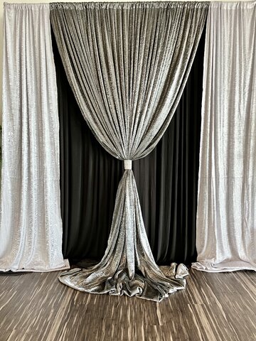 Teardrop Style Pipe and Drape 14'H x 10'W Adjustable Section Teardrop Style Pipe and Drape 14'H x 10'W Adjustable Section