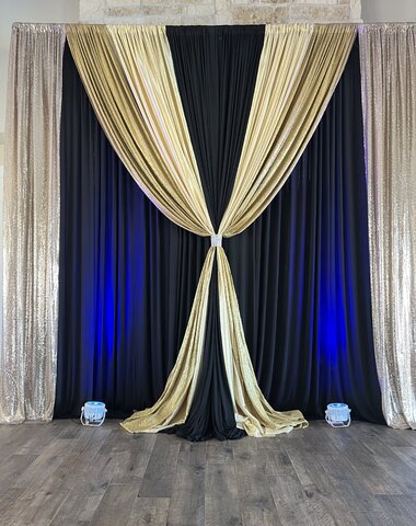Multi Color Backdrop 14'H x 10'W Adjustable Pipe and Drape Section Multi Color Backdrop 14'H x 10'W Adjustable Pipe and Drape Section