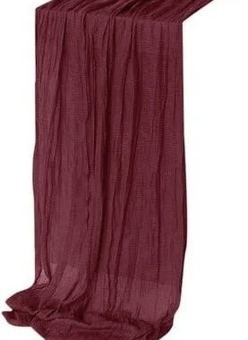 Burgundy Gauze Cheesecloth Table Runner Burgundy Gauze Cheesecloth Table Runner