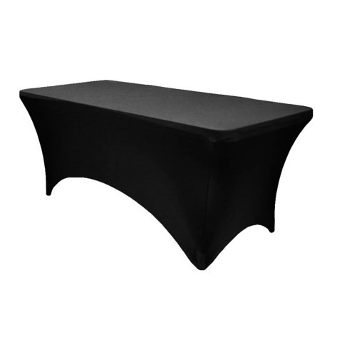 Black Spandex 6' Rectangular Table Cover Black Spandex 6' Rectangular Table Cover