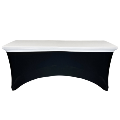 White Spandex Table Topper 8' Rectangular Cap Only White Spandex Table Topper 8' Rectangular Cap Only