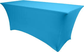 Turquoise Spandex 8' Rectangular Table Cover Turquoise Spandex 8' Rectangular Table Cover