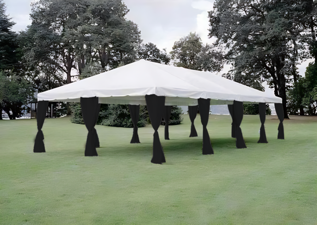 Black Fabric Tent Pole Drape Black Fabric Tent Pole Drape