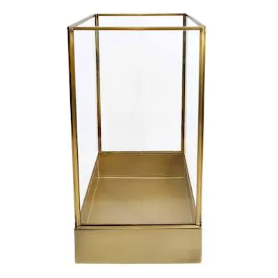 Gold Metal Rectangular Lantern, 12 Gold Metal Rectangular Lantern, 12