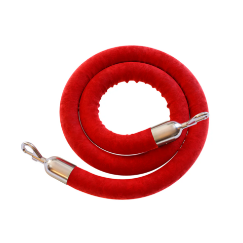 Red Velvet 6' Hanging Rope with Polished Stainless Steel Ends Red Velvet 6' Hanging Rope with Polished Stainless Steel Ends