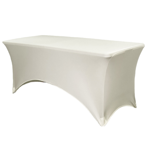 Ivory Spandex 8' Rectangular Table Cover Ivory Spandex 8' Rectangular Table Cover