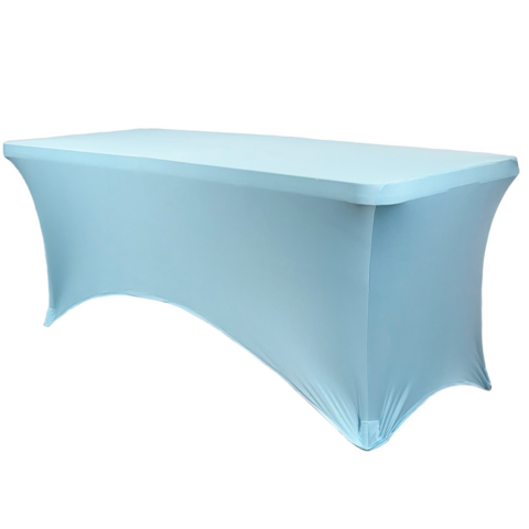 Light Blue Spandex 8' Rectangular Table Cover Light Blue Spandex 8' Rectangular Table Cover
