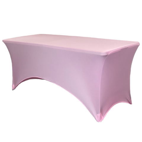 Pink Spandex 8' Rectangular Table Cover Pink Spandex 8' Rectangular Table Cover