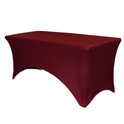 Burgundy Spandex 8' Rectangular Table Cover Burgundy Spandex 8' Rectangular Table Cover