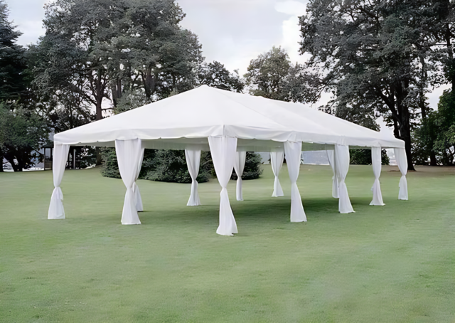 White Fabric Tent Pole Drape White Fabric Tent Pole Drape