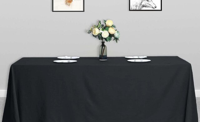 Black Banquet Linens- 8ft Tables Black Banquet Linens- 8ft Tables