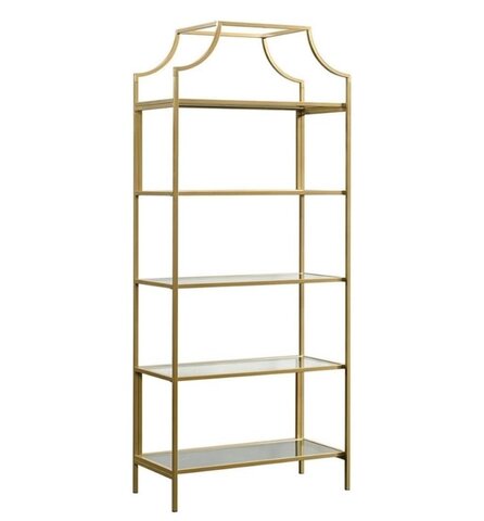 Gold Metal and Glass Display Shelf Gold Metal and Glass Display Shelf