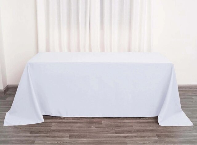 White Banquet Linens - 8ft Tables White Banquet Linens - 8ft Tables