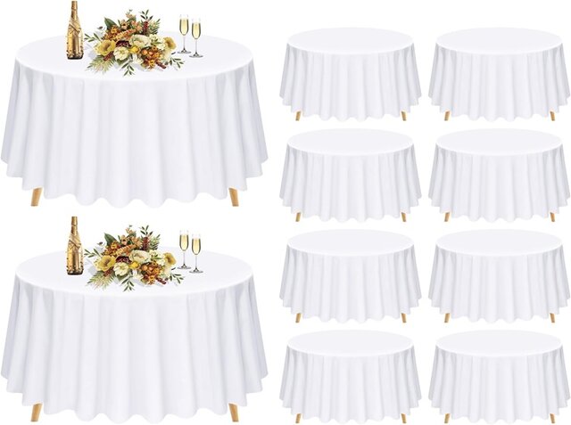 WHITE TABLECLOTHS FOR 5FT ROUND