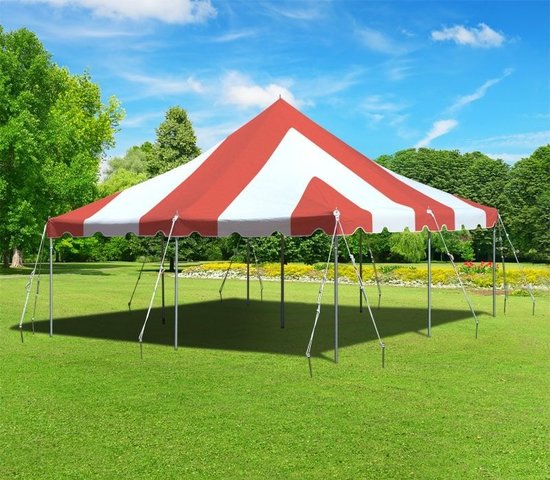 RED AND WHITE 20X20 TENT
