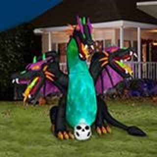 Gemmy Airblown Inflatable Animated Three Headed Dragon