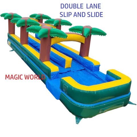*NEW* TROPICAL DOUBLE LANE SLIP AND SLIDE
