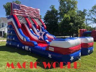 USA 18FT DOUBLE WATER SLIDE