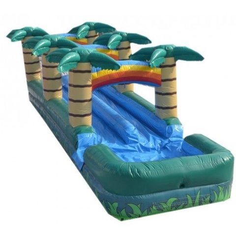 DOUBLE LANE SLIP AND SLIDE WITH POOL
