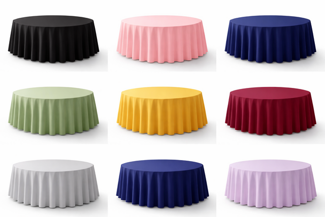 72in Multi-Color Round Table Linens 72in Multi-Color Round Table Linens