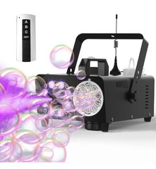 4 in 1 Bubble Machine, LEDs, Smoke Bubbles & Fog Machine w/ Remote