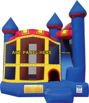 Backyard Castle Combo Wet n Dry Jump House Rentals Naperville offers a variety of options for bounce house and water slide rentals, including Moon Jumps and Moonwalks.