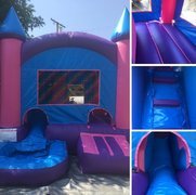 Pink Mini Water Slide & Jumper Combo  ... [Up To 8 Kids] 