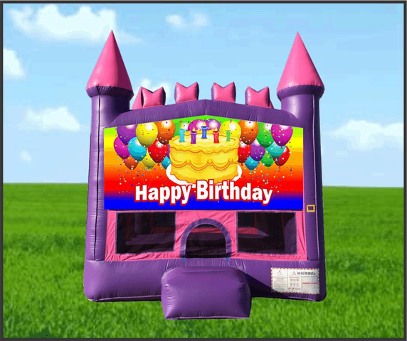 Pink Castle Happy Birthday Cake