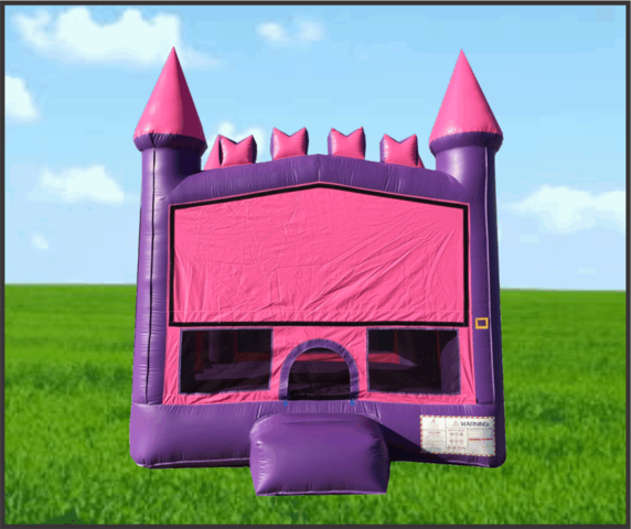 Pink & Purple Brick Castle Bouncer 13x13
