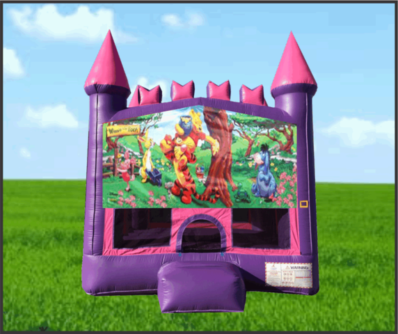 Pink & Purple Winnie The Pooh Castle Bouncer