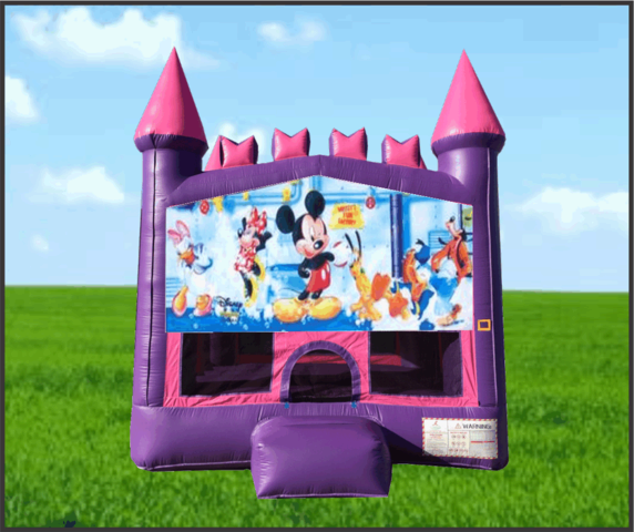 Pink & Purple Micky Club House Castle Bouncer
