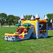 T-Rex Bounce House with Dual Lane Slide Combo (Wet Option)