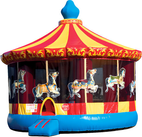 Carousel Bounce House – Used Cutting Edge Creations Round Carnival Inflatable Carousel Bounce House – Used Cutting Edge Creations Round Carnival Inflatable