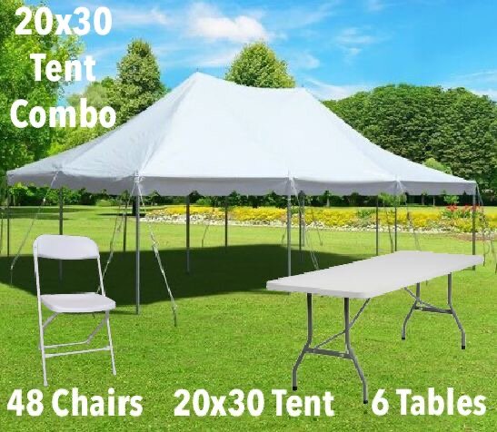 20x30 Pole Tent, Table, and Chair Combo 20x30 Pole Tent, Table, and Chair Combo