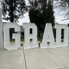 GRAD Marquee W/ Lights 4 Ft. Tall