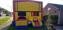 Extra large 5 n 1 combo spacewalk with basketball goal, slide, tunnel,bouncer and banner Extra large 5 n 1 combo spacewalk with basketball goal, slide, tunnel,bouncer and banner