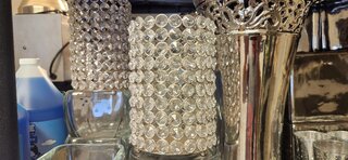 Tea Light 8in round bling