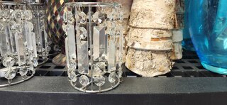 Tea light 8in round crystals