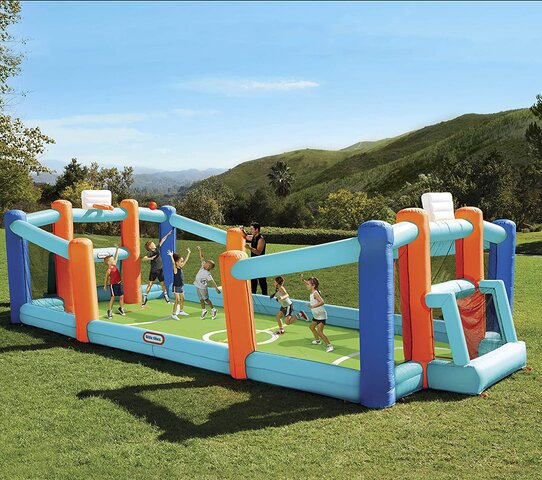 Huge Inflatable Backyard Soccer & Basketball Court Huge Inflatable Backyard Soccer & Basketball Court