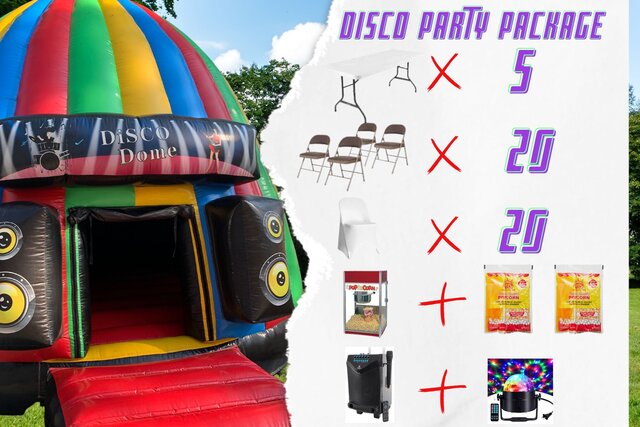 Disco Party Package with Popcorn Machine Disco Party Package with Popcorn Machine